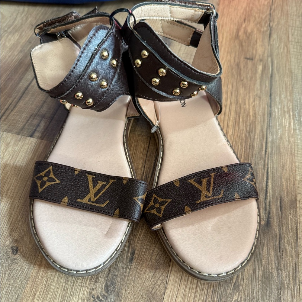 Brown Designer Studded Sandals